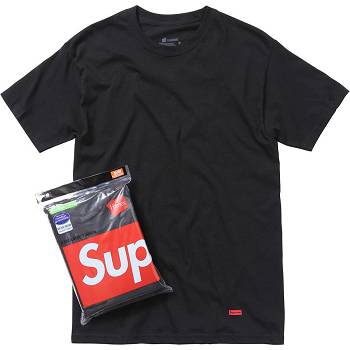 Accesorios Supreme Hanes® Tagless Tees (3 Pack) Negras | Supreme 438PQ